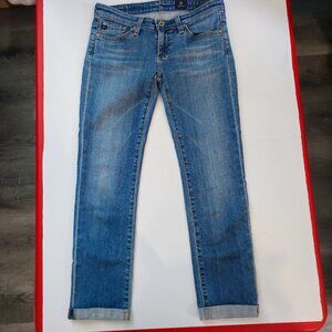 AG Adriano Goldschmied jeans low-rise ankle crop denim blue women's size 25 R